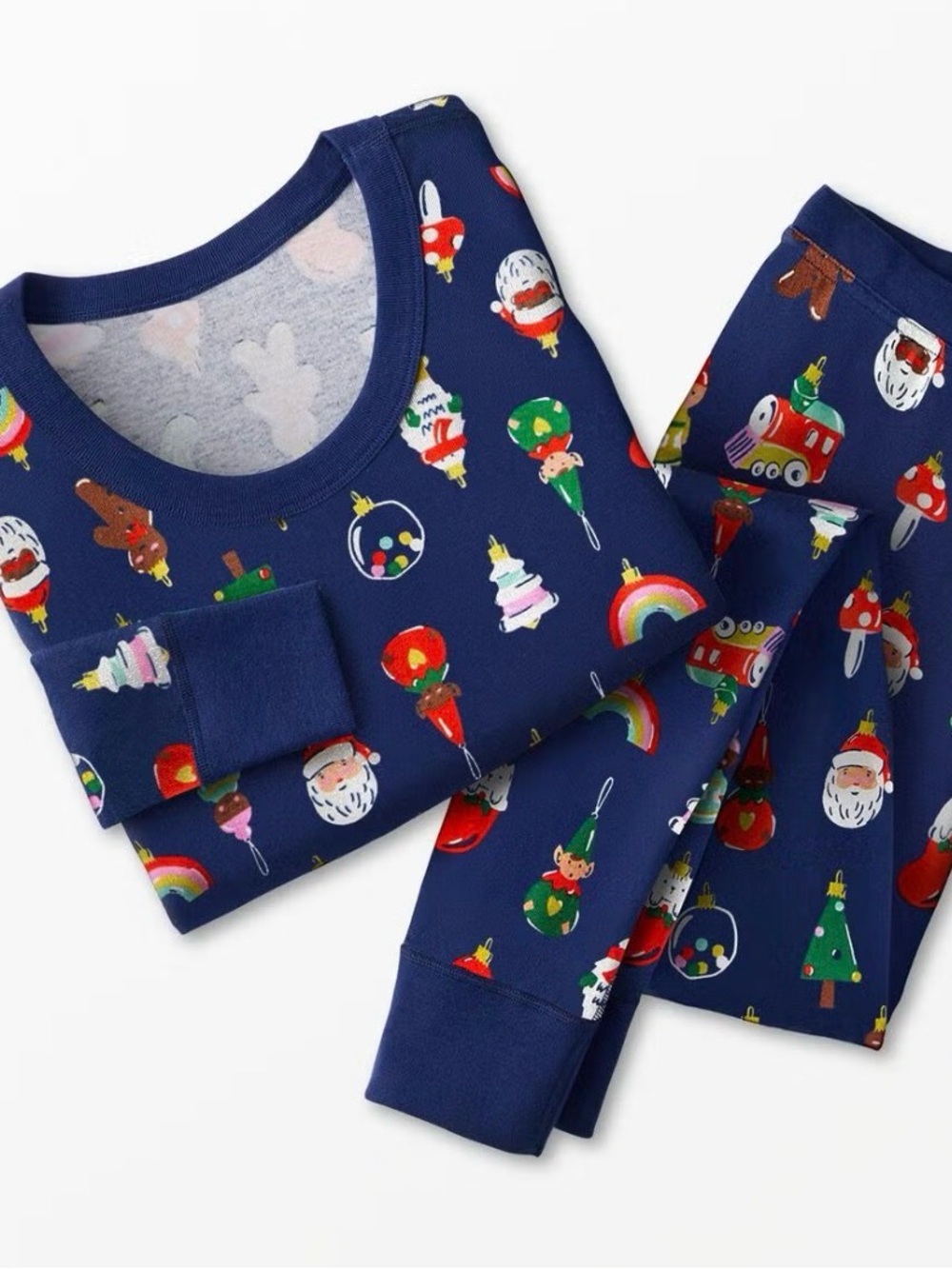 Big Kids/ Mens Navy Blue Holiday Ornament Pajama Set Hanna Andersson Adult Large